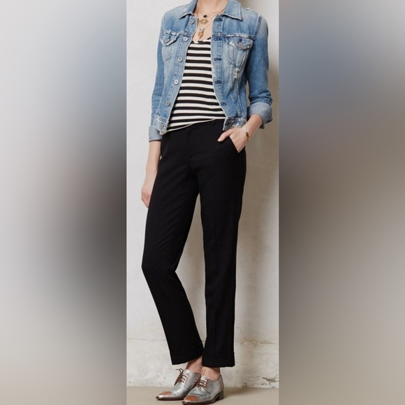 Anthropologie cartonnier lou taper trousers black size 10 - Picture 5 of 12
